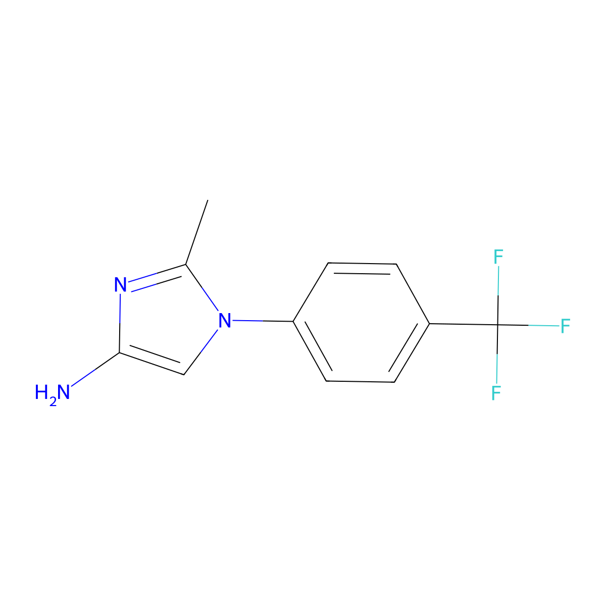 2-methyl-1-(4-(trifluoromethyl)phenyl)-1H-imidazol-4-amine molecular structure, CAS 2294945-40-5