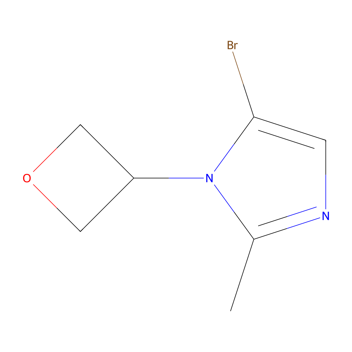 5-bromo-2-methyl-1-(oxetan-3-yl)-1H-imidazole molecular structure, CAS 2294945-42-7