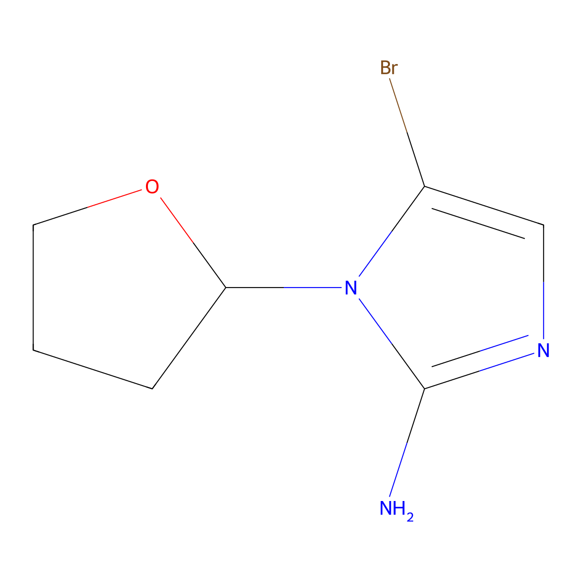 5-bromo-1-(tetrahydrofuran-2-yl)-1H-imidazol-2-amine molecular structure, CAS 2294945-46-1
