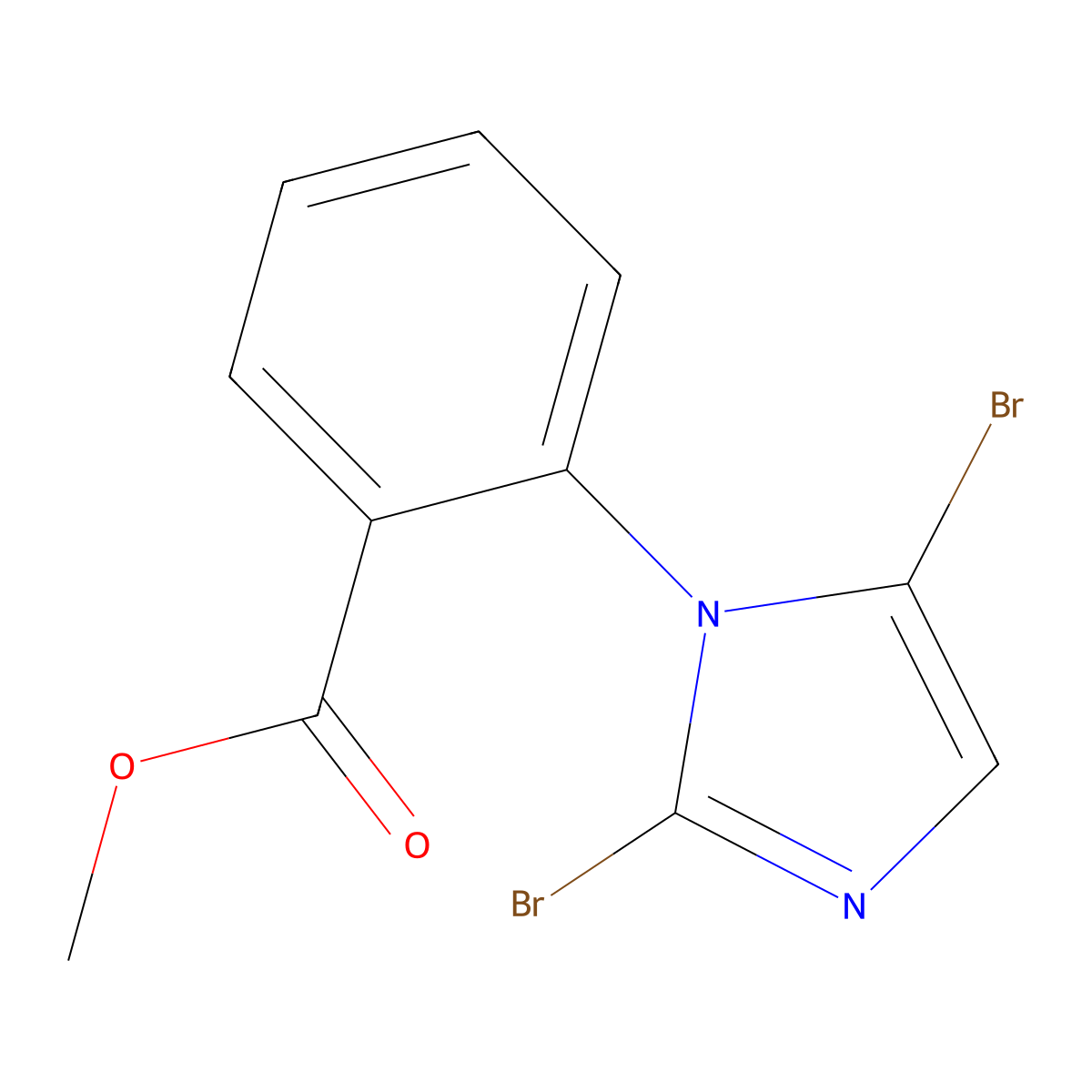 methyl 2-(2,5-dibromo-1H-imidazol-1-yl)benzoate molecular structure, CAS 2294945-47-2