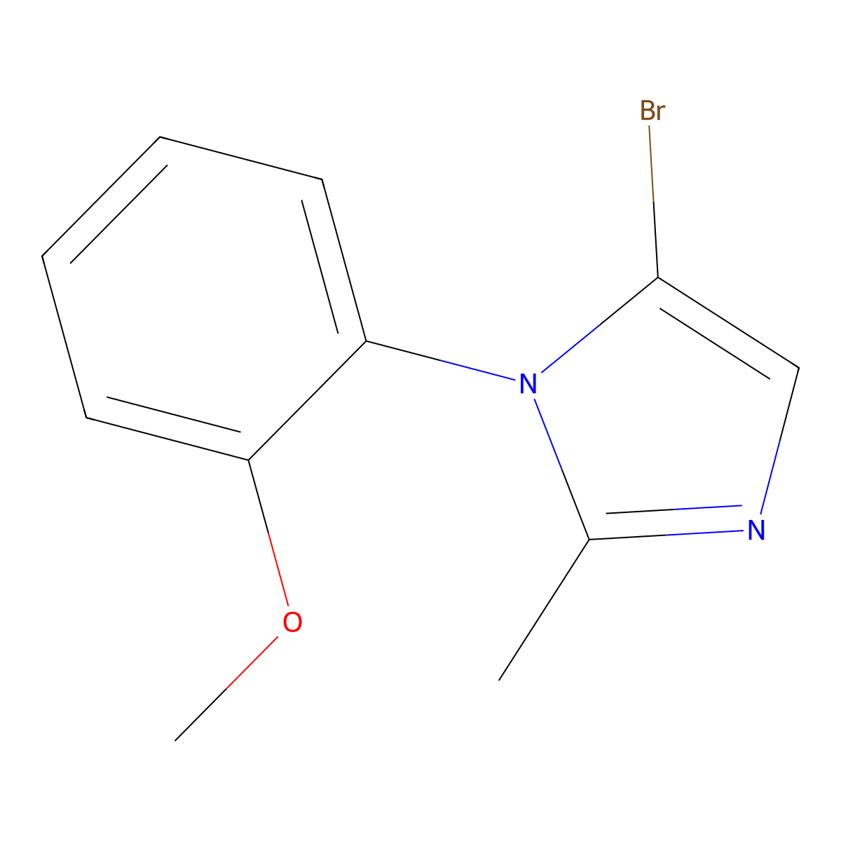 5-bromo-1-(2-methoxyphenyl)-2-methyl-1H-imidazole molecular structure, CAS 2294945-56-3