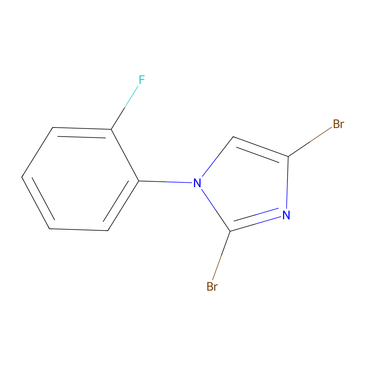 2,4-dibromo-1-(2-fluorophenyl)-1H-imidazole molecular structure, CAS 2294945-57-4