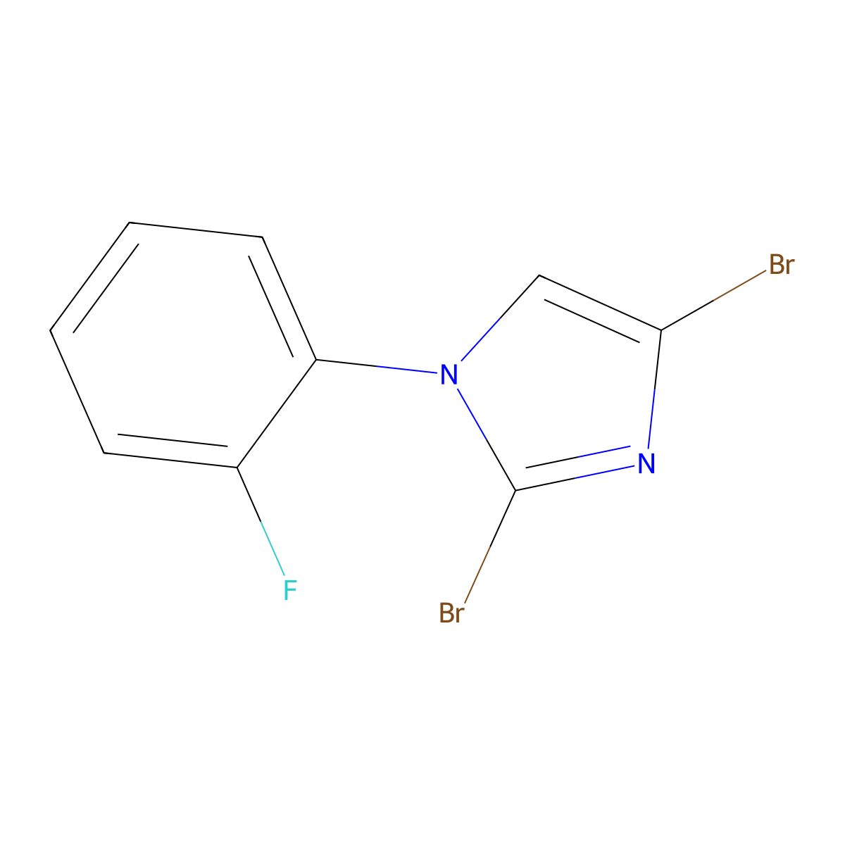 2,4-dibromo-1-(2-fluorophenyl)-1H-imidazole molecular structure, CAS 2294945-57-4