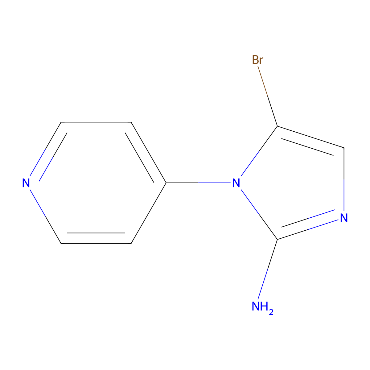 5-bromo-1-(pyridin-4-yl)-1H-imidazol-2-amine molecular structure, CAS 2294945-58-5