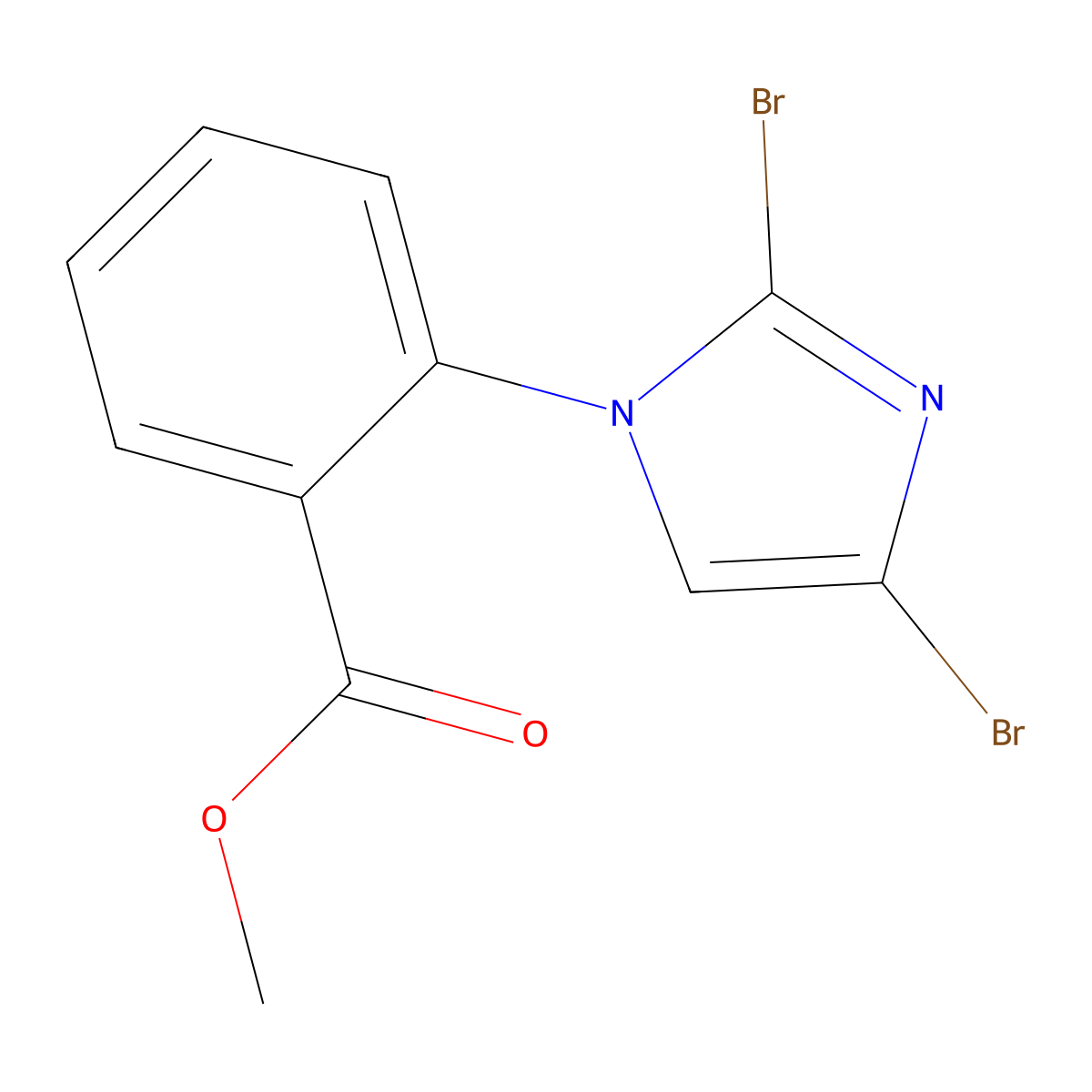 methyl 2-(2,4-dibromo-1H-imidazol-1-yl)benzoate molecular structure, CAS 2294945-72-3