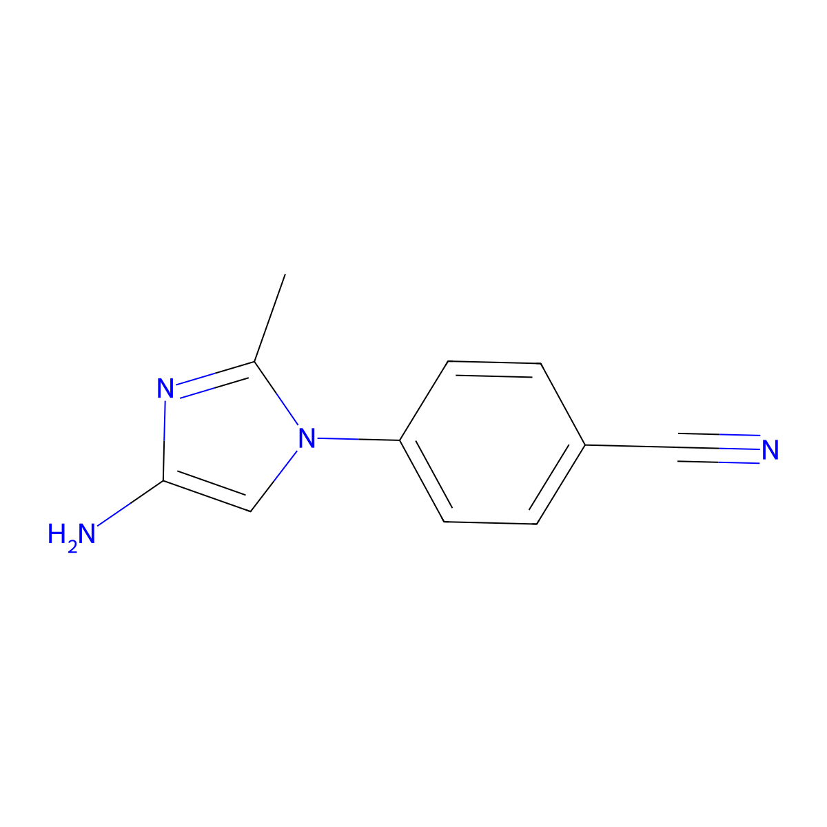 4-(4-amino-2-methyl-1H-imidazol-1-yl)benzonitrile molecular structure, CAS 2294945-73-4
