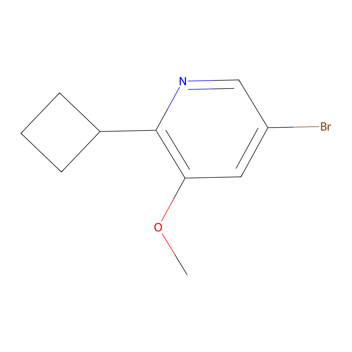 5-Bromo-2-cyclobutyl-3-methoxypyridine molecular structure, CAS 2294945-75-6