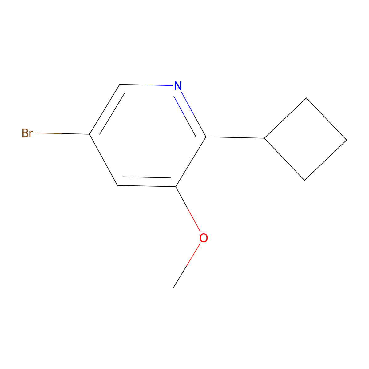 5-Bromo-2-cyclobutyl-3-methoxypyridine molecular structure, CAS 2294945-75-6