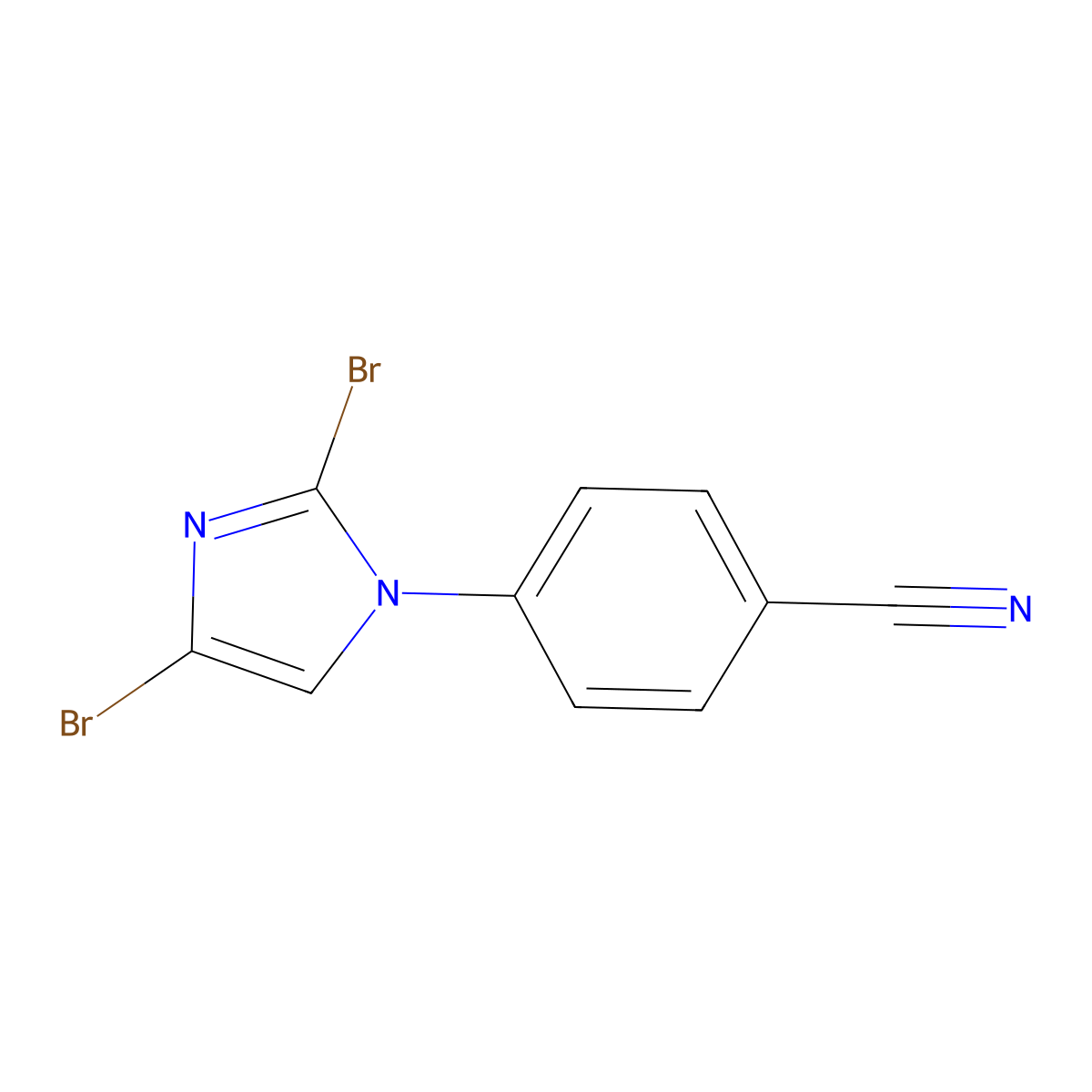 4-(2,4-dibromo-1H-imidazol-1-yl)benzonitrile molecular structure, CAS 2294945-92-7