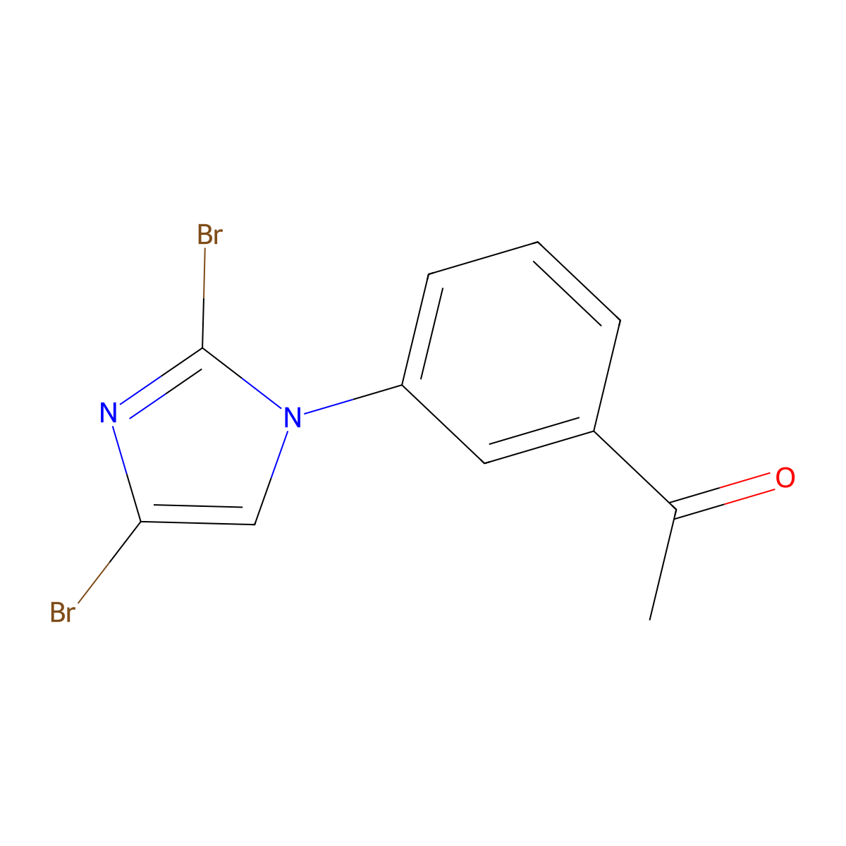 1-(3-(2,4-dibromo-1H-imidazol-1-yl)phenyl)ethan-1-one molecular structure, CAS 2294946-00-0