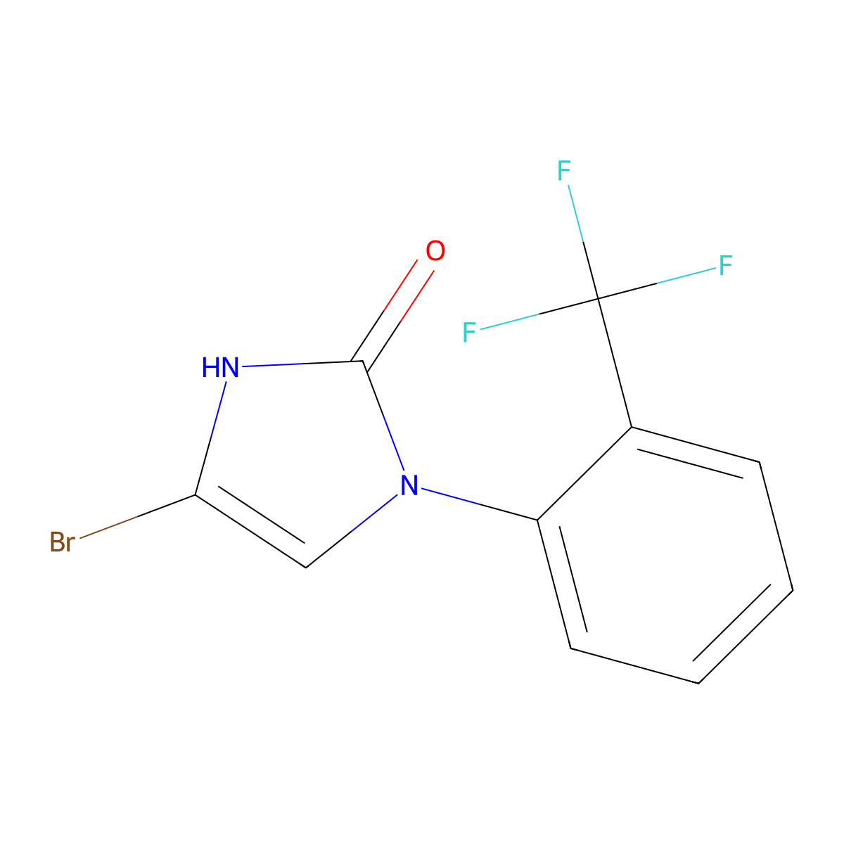 4-bromo-1-(2-(trifluoromethyl)phenyl)-1,3-dihydro-2H-imidazol-2-one molecular structure, CAS 2294946-02-2