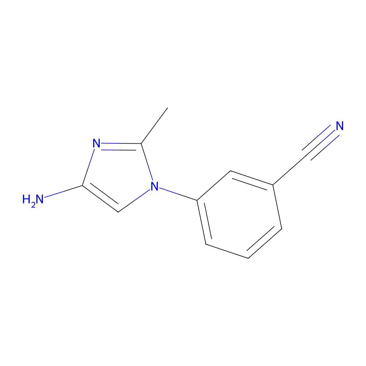 3-(4-amino-2-methyl-1H-imidazol-1-yl)benzonitrile molecular structure, CAS 2294946-07-7