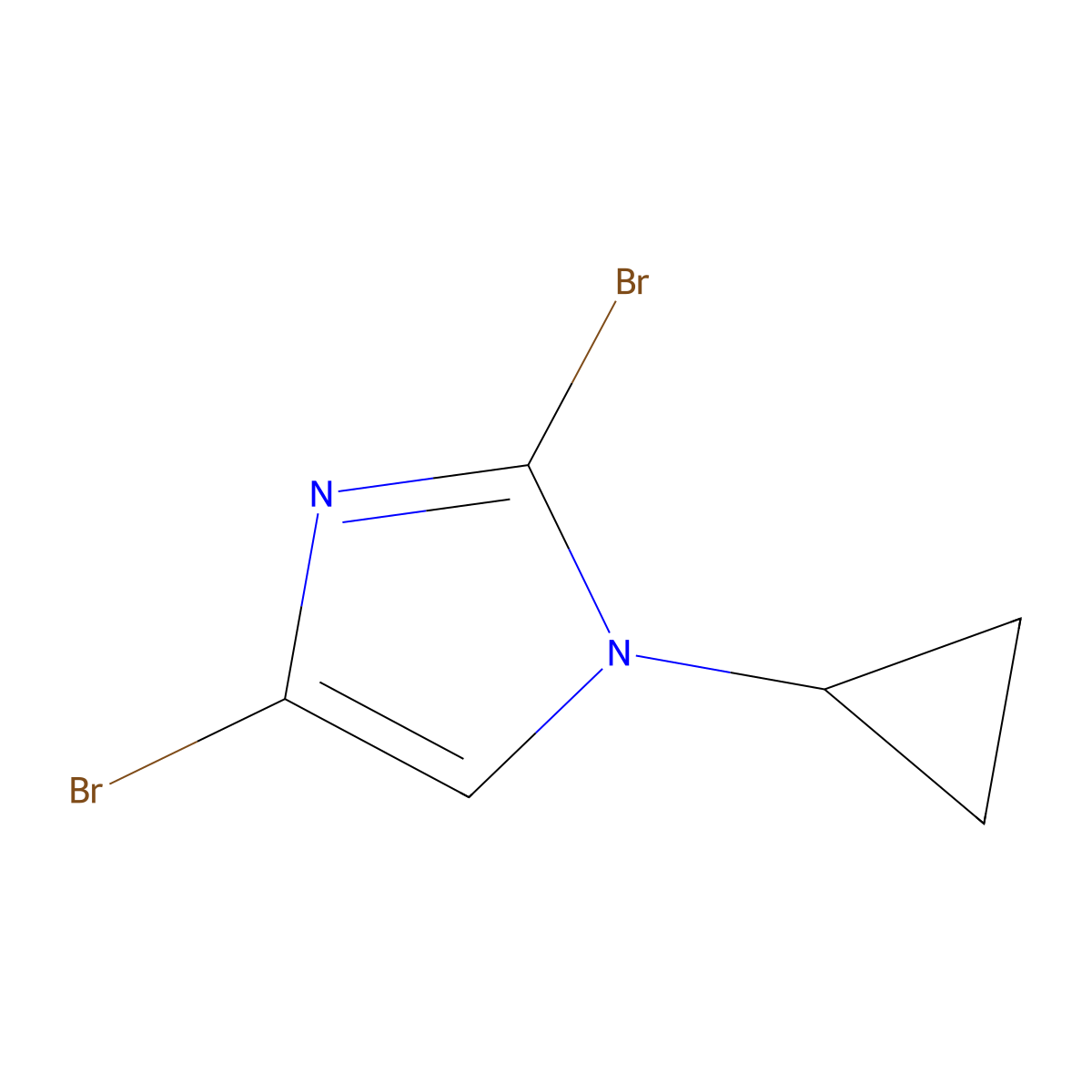 2,4-dibromo-1-cyclopropyl-1H-imidazole molecular structure, CAS 2294946-08-8