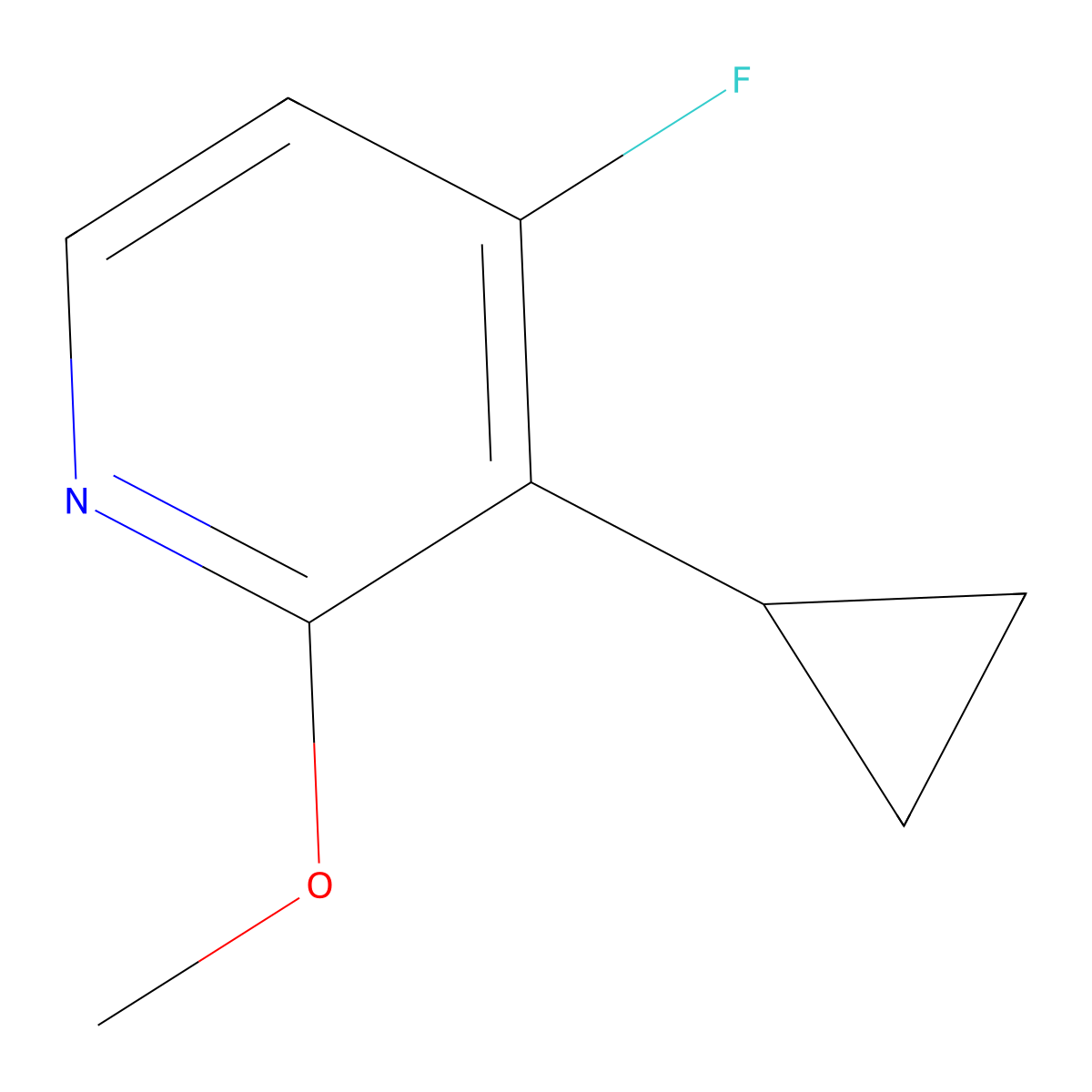 3-Cyclopropyl-4-fluoro-2-methoxypyridine molecular structure, CAS 2294946-10-2