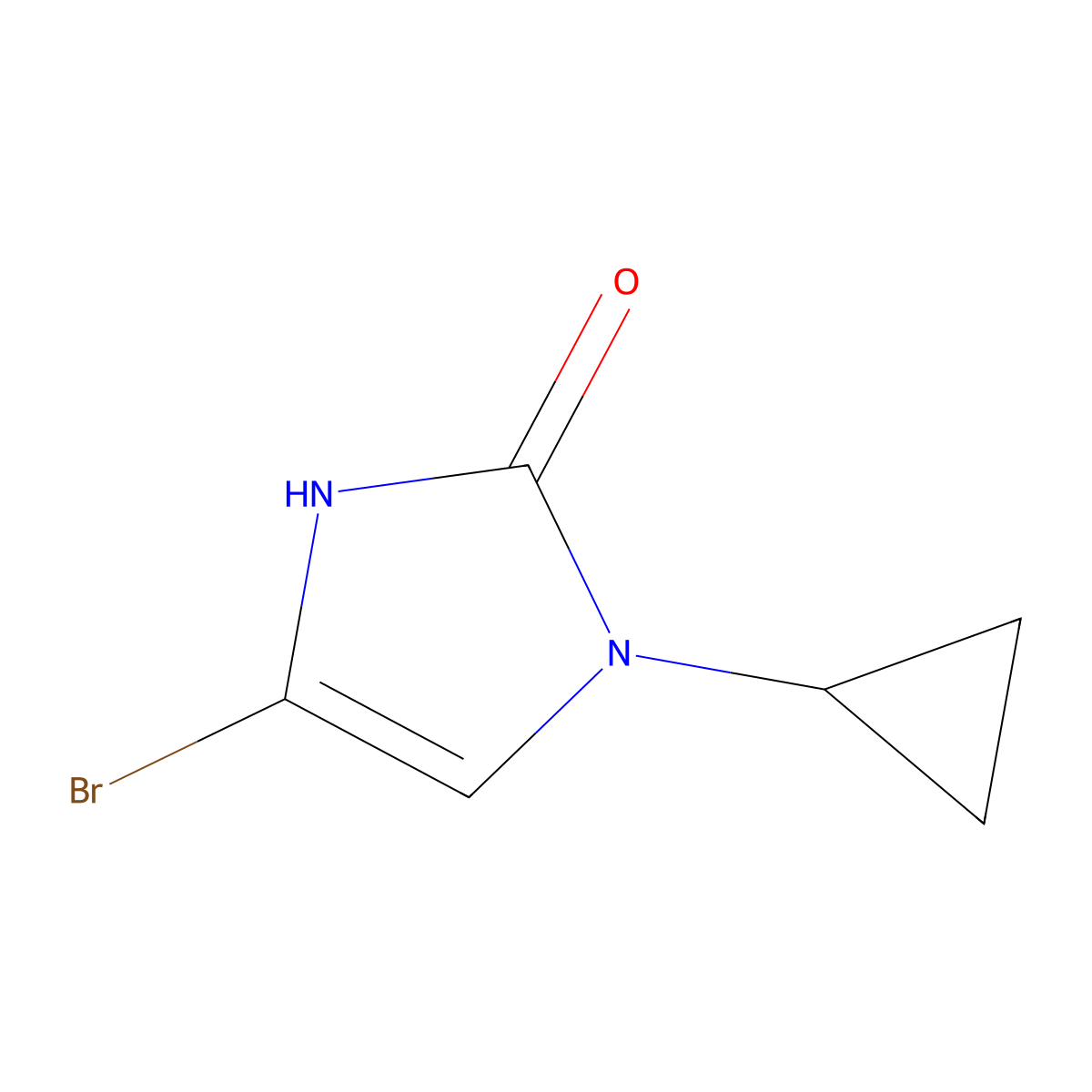 4-bromo-1-cyclopropyl-1,3-dihydro-2H-imidazol-2-one molecular structure, CAS 2294946-16-8