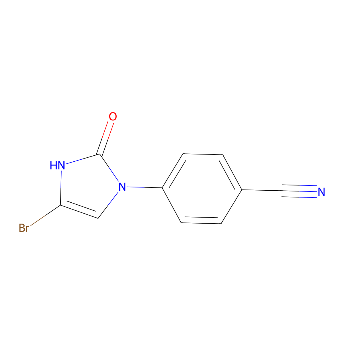4-(4-bromo-2-oxo-2,3-dihydro-1H-imidazol-1-yl)benzonitrile molecular structure, CAS 2294946-24-8