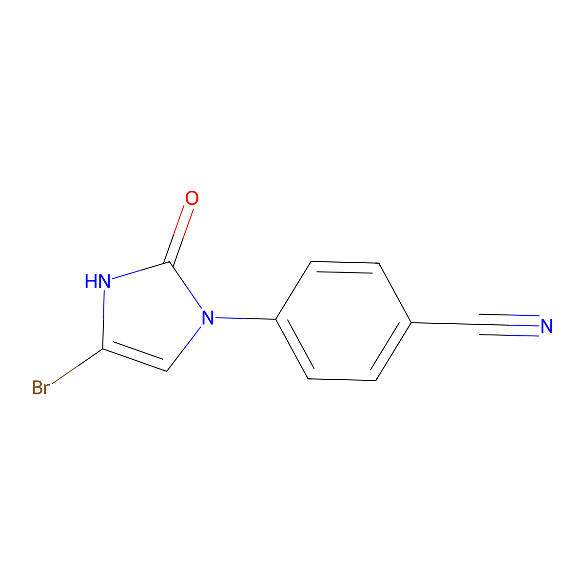 4-(4-bromo-2-oxo-2,3-dihydro-1H-imidazol-1-yl)benzonitrile molecular structure, CAS 2294946-24-8