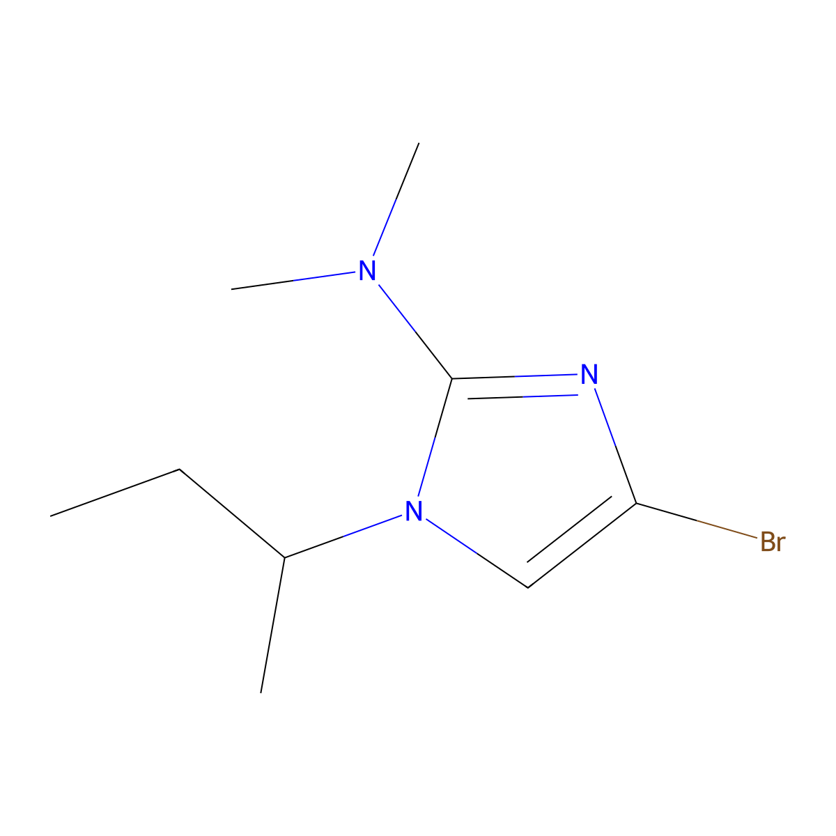 4-bromo-1-(sec-butyl)-N,N-dimethyl-1H-imidazol-2-amine molecular structure, CAS 2294946-33-9
