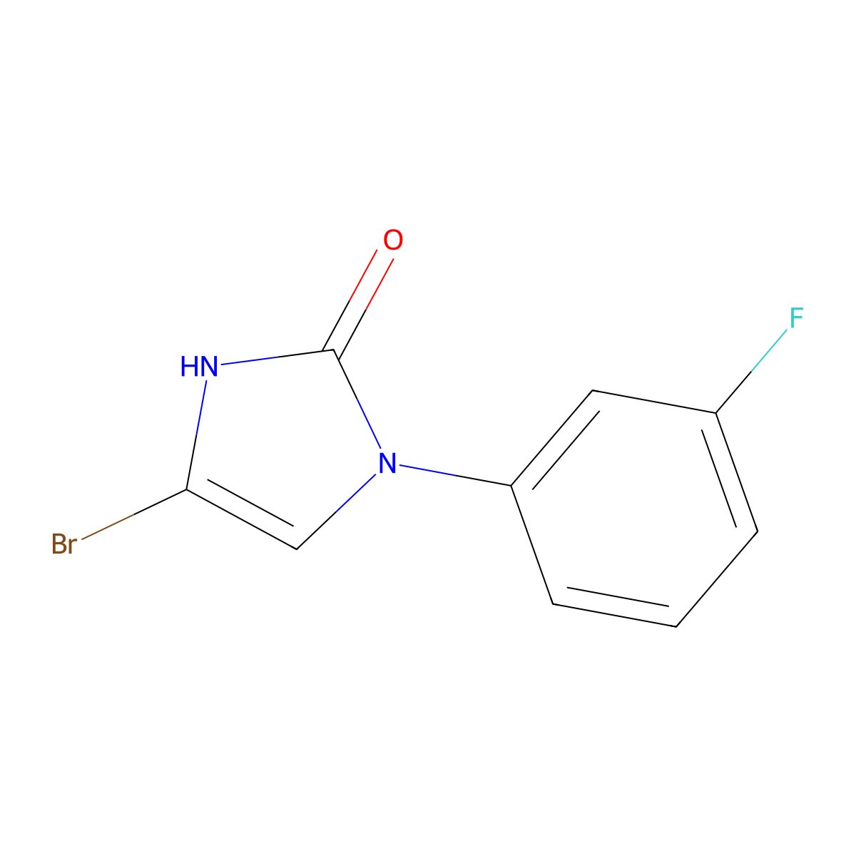 4-bromo-1-(3-fluorophenyl)-1,3-dihydro-2H-imidazol-2-one molecular structure, CAS 2294946-40-8