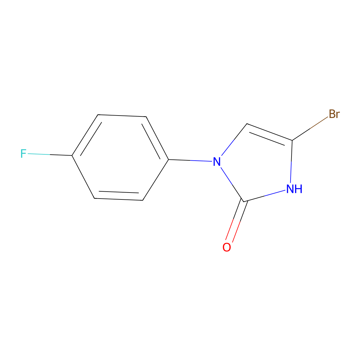 4-bromo-1-(4-fluorophenyl)-1,3-dihydro-2H-imidazol-2-one molecular structure, CAS 2294946-44-2