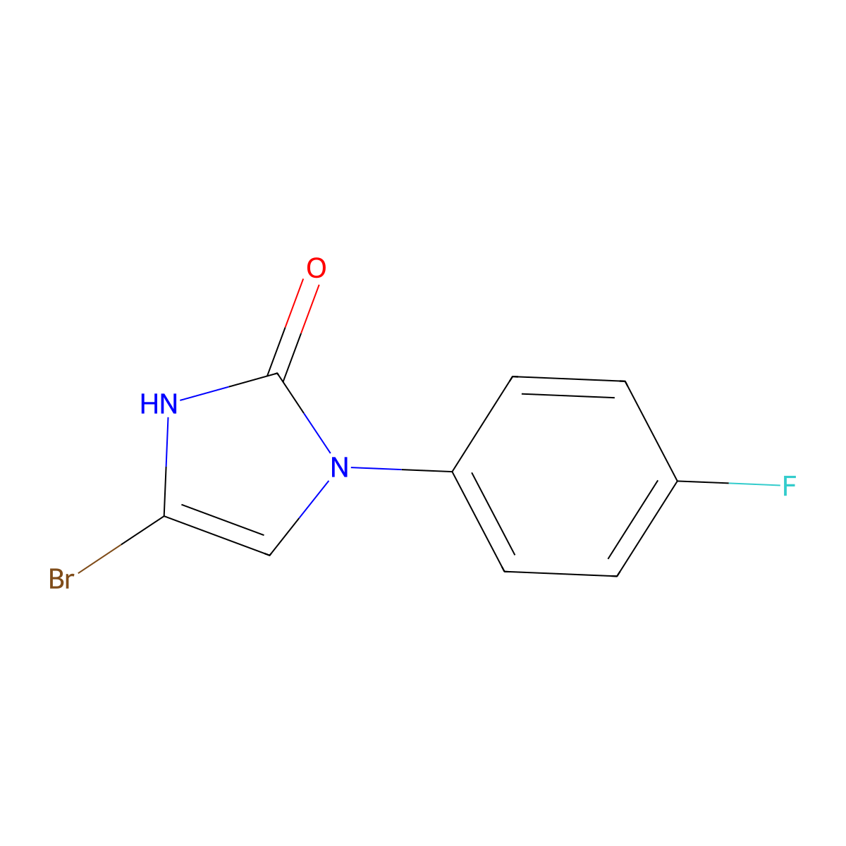 4-bromo-1-(4-fluorophenyl)-1,3-dihydro-2H-imidazol-2-one molecular structure, CAS 2294946-44-2