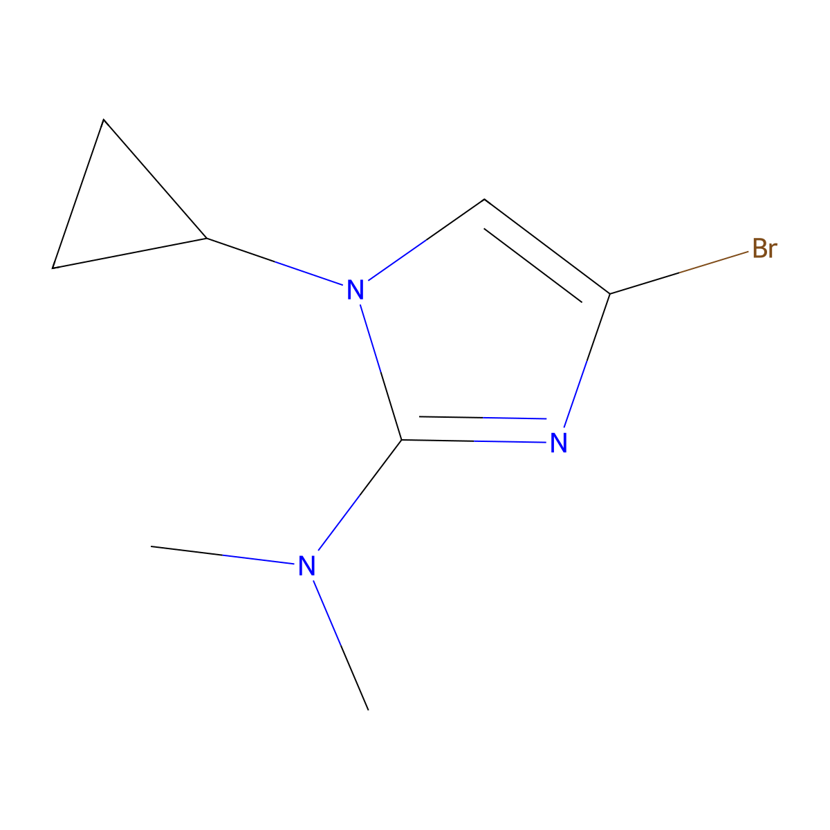 4-bromo-1-cyclopropyl-N,N-dimethyl-1H-imidazol-2-amine molecular structure, CAS 2294946-47-5
