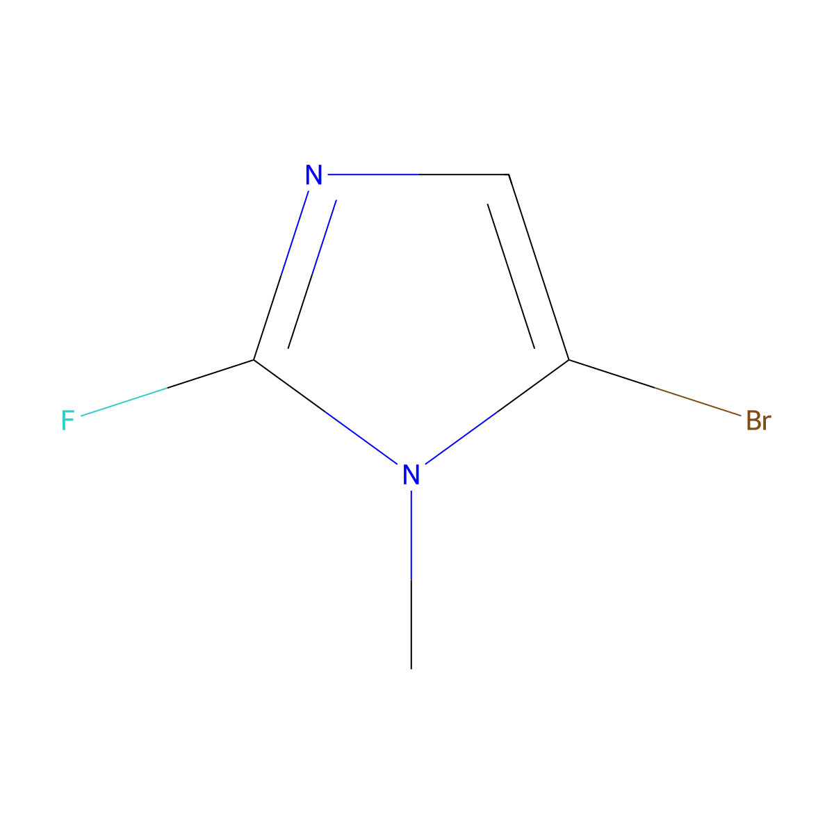 5-bromo-2-fluoro-1-methyl-1H-imidazole molecular structure, CAS 2294946-50-0