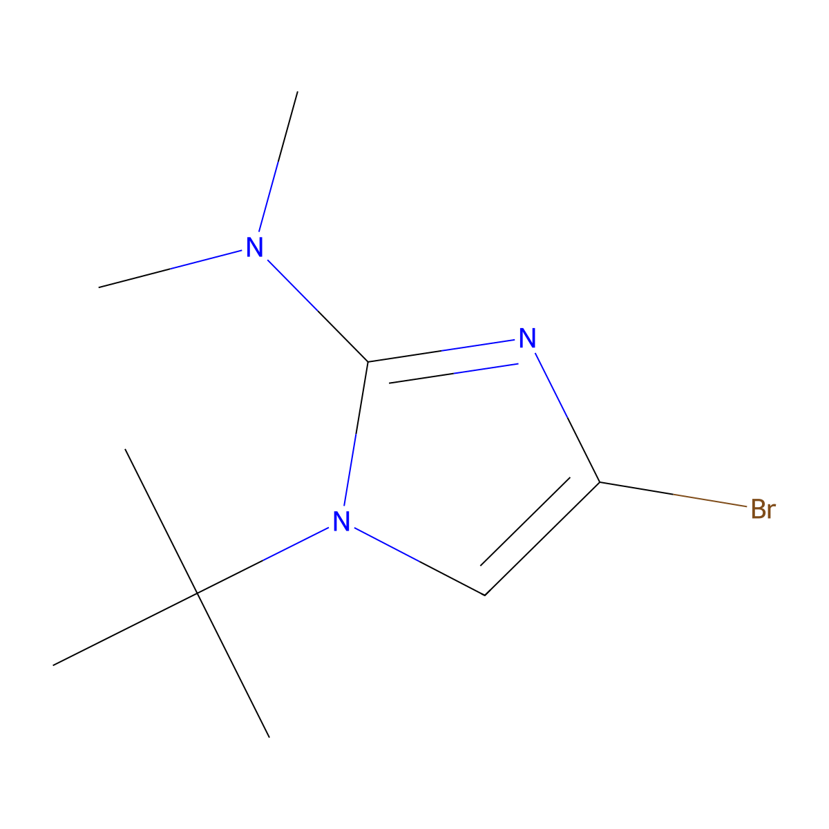 4-bromo-1-(tert-butyl)-N,N-dimethyl-1H-imidazol-2-amine molecular structure, CAS 2294946-52-2