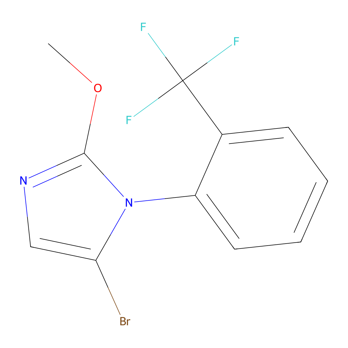 5-bromo-2-methoxy-1-(2-(trifluoromethyl)phenyl)-1H-imidazole molecular structure, CAS 2294946-60-2