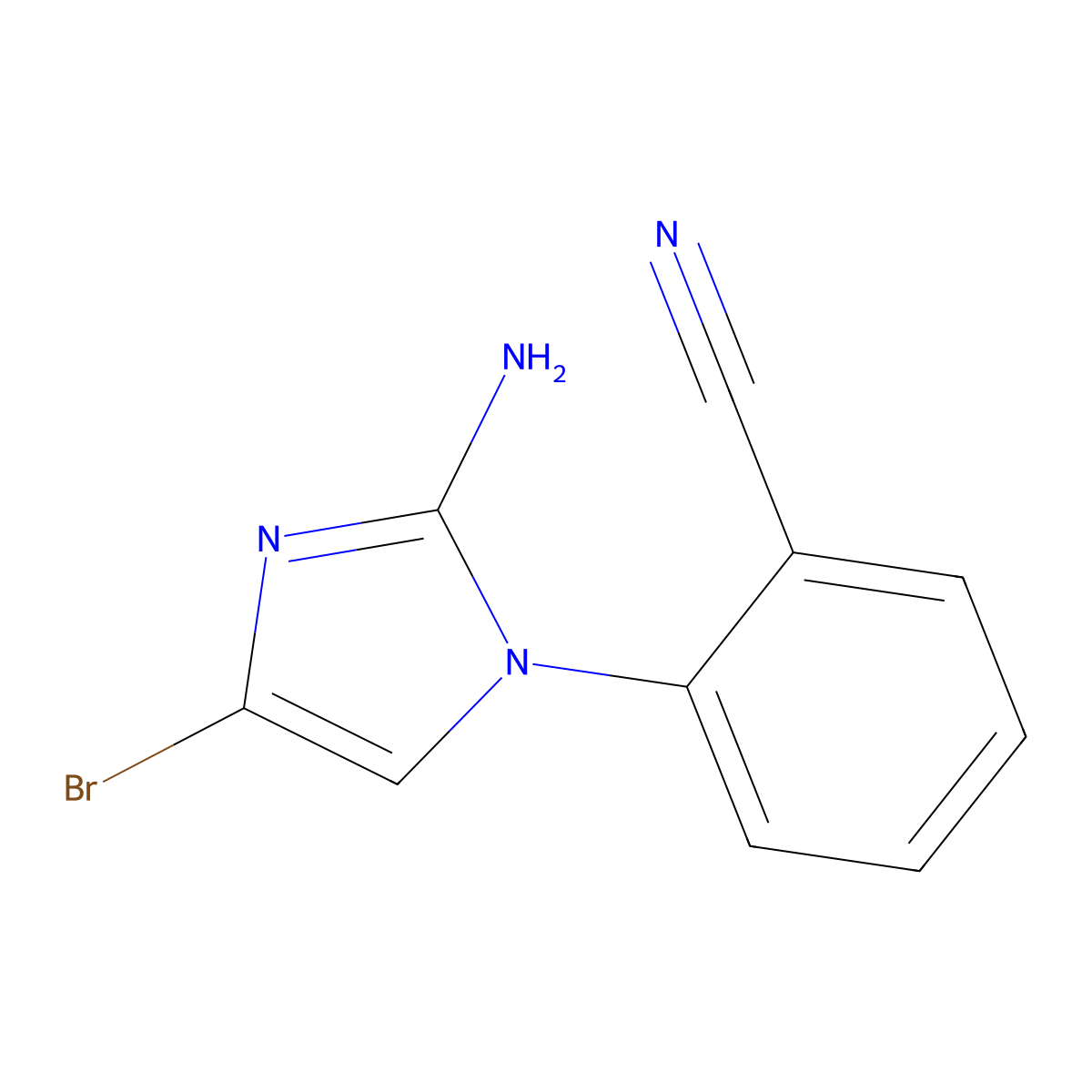 2-(2-amino-4-bromo-1H-imidazol-1-yl)benzonitrile molecular structure, CAS 2294946-61-3