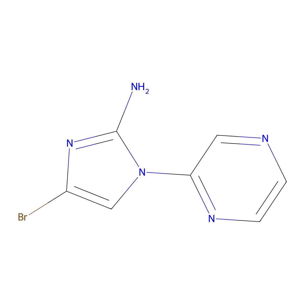 4-bromo-1-(pyrazin-2-yl)-1H-imidazol-2-amine molecular structure, CAS 2294946-66-8
