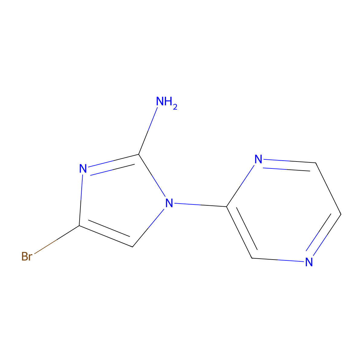 4-bromo-1-(pyrazin-2-yl)-1H-imidazol-2-amine molecular structure, CAS 2294946-66-8