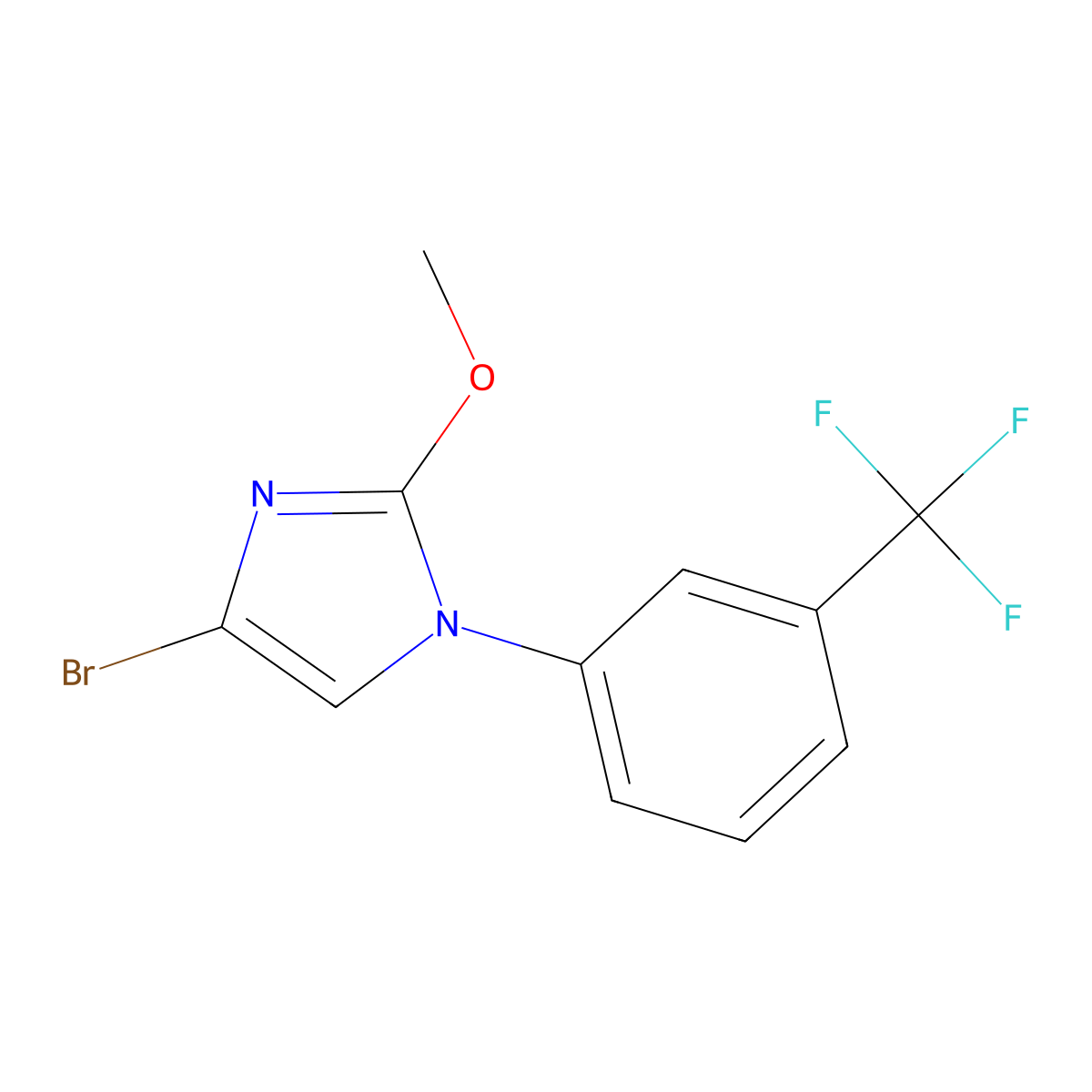 4-bromo-2-methoxy-1-(3-(trifluoromethyl)phenyl)-1H-imidazole molecular structure, CAS 2294946-67-9