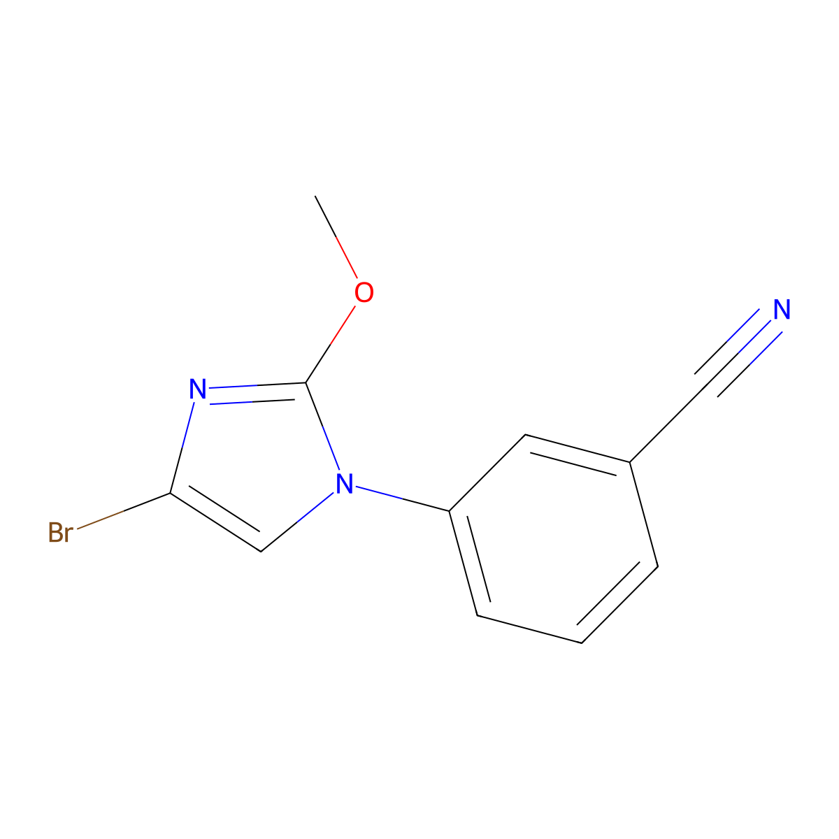 3-(4-bromo-2-methoxy-1H-imidazol-1-yl)benzonitrile molecular structure, CAS 2294946-70-4