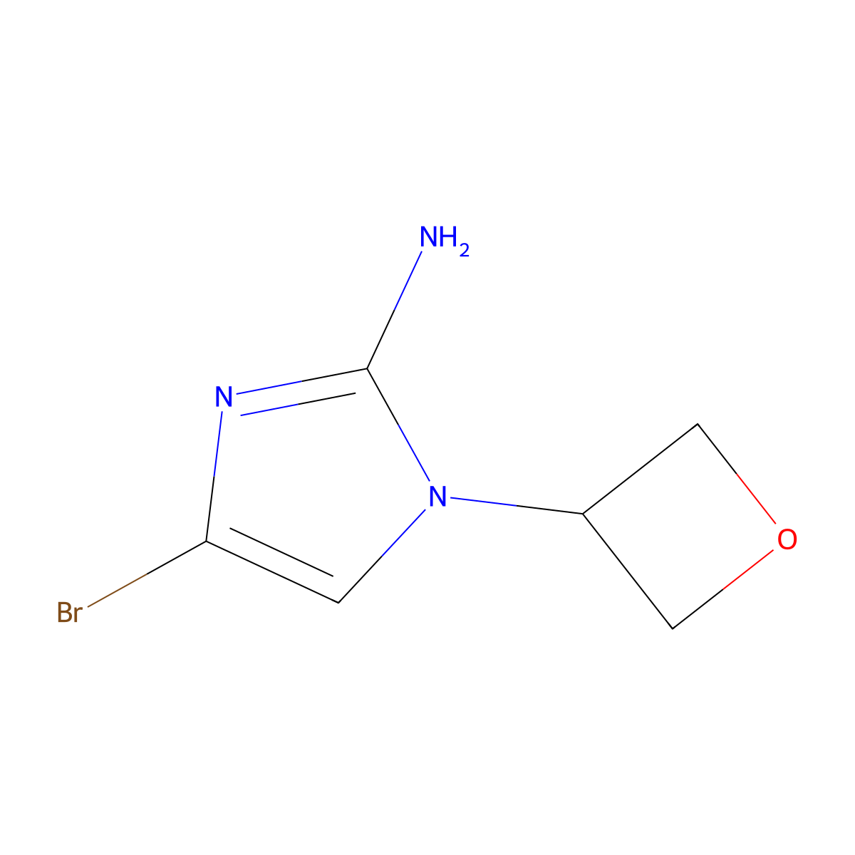 4-bromo-1-(oxetan-3-yl)-1H-imidazol-2-amine molecular structure, CAS 2294946-74-8
