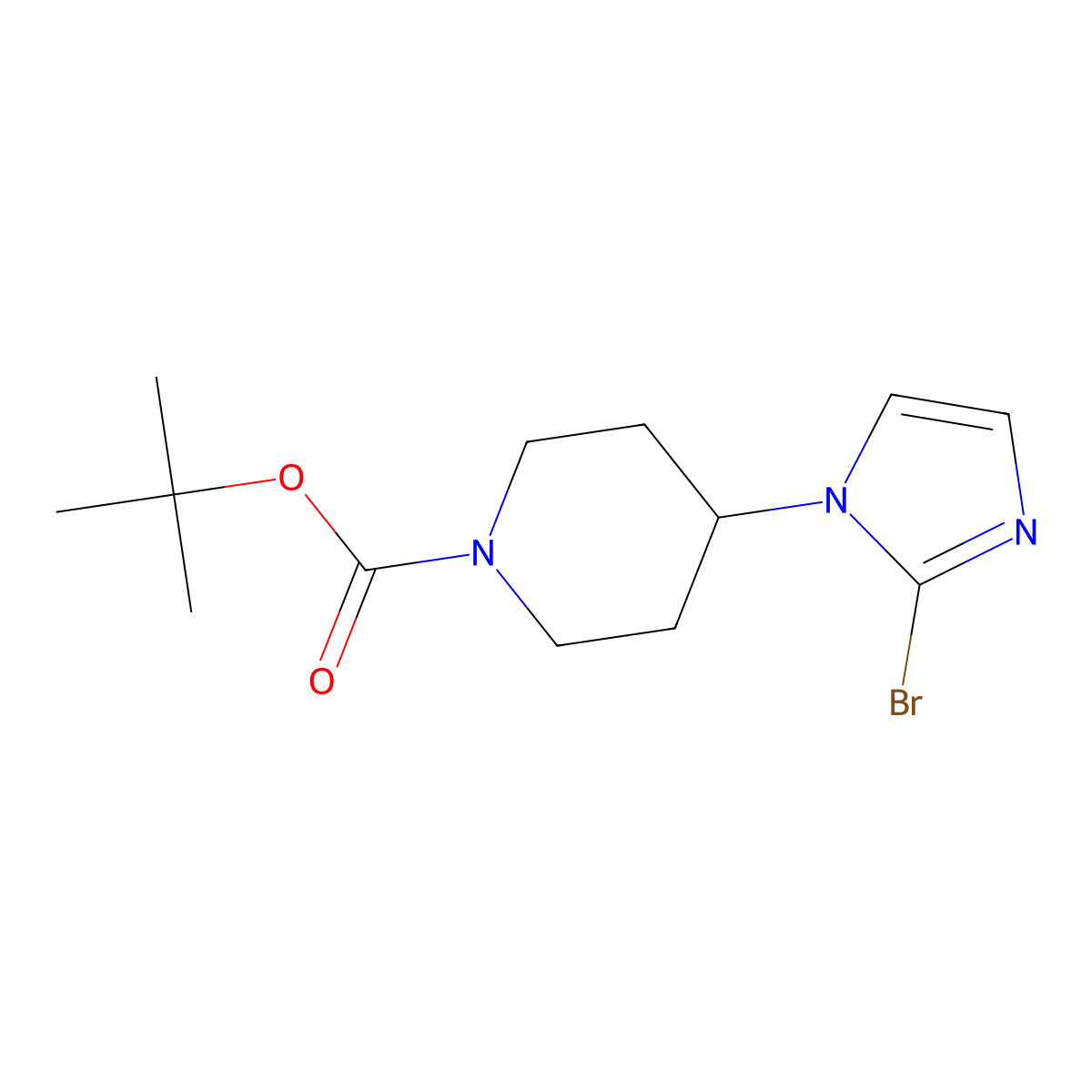 tert-butyl 4-(2-bromo-1H-imidazol-1-yl)piperidine-1-carboxylate molecular structure, CAS 2294946-77-1