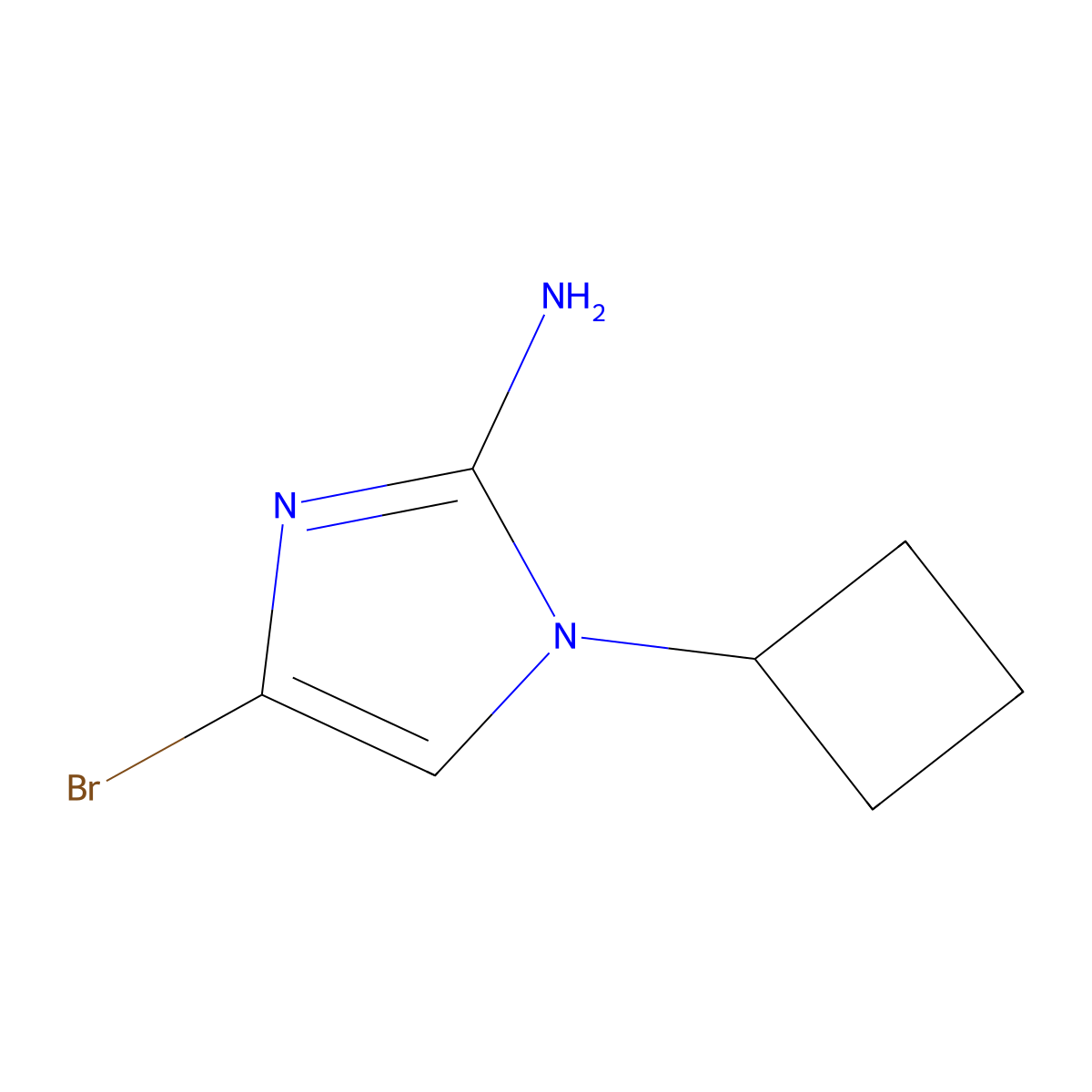 4-bromo-1-cyclobutyl-1H-imidazol-2-amine molecular structure, CAS 2294946-78-2