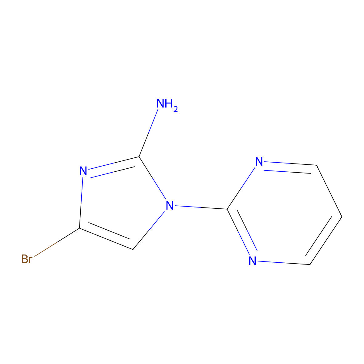 4-bromo-1-(pyrimidin-2-yl)-1H-imidazol-2-amine molecular structure, CAS 2294946-80-6