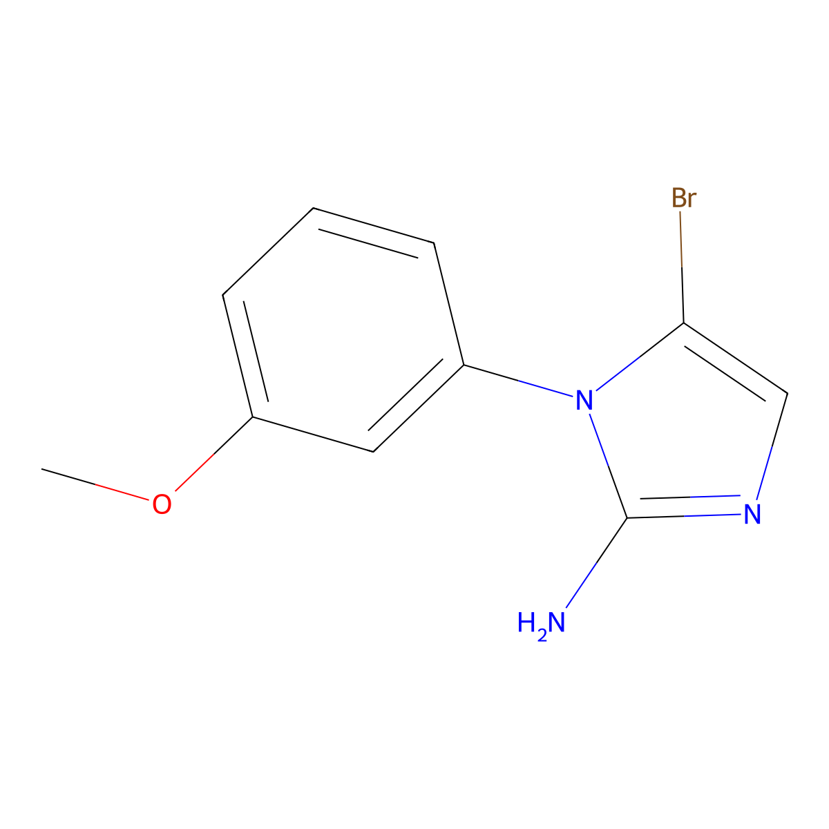 5-bromo-1-(3-methoxyphenyl)-1H-imidazol-2-amine molecular structure, CAS 2294946-82-8