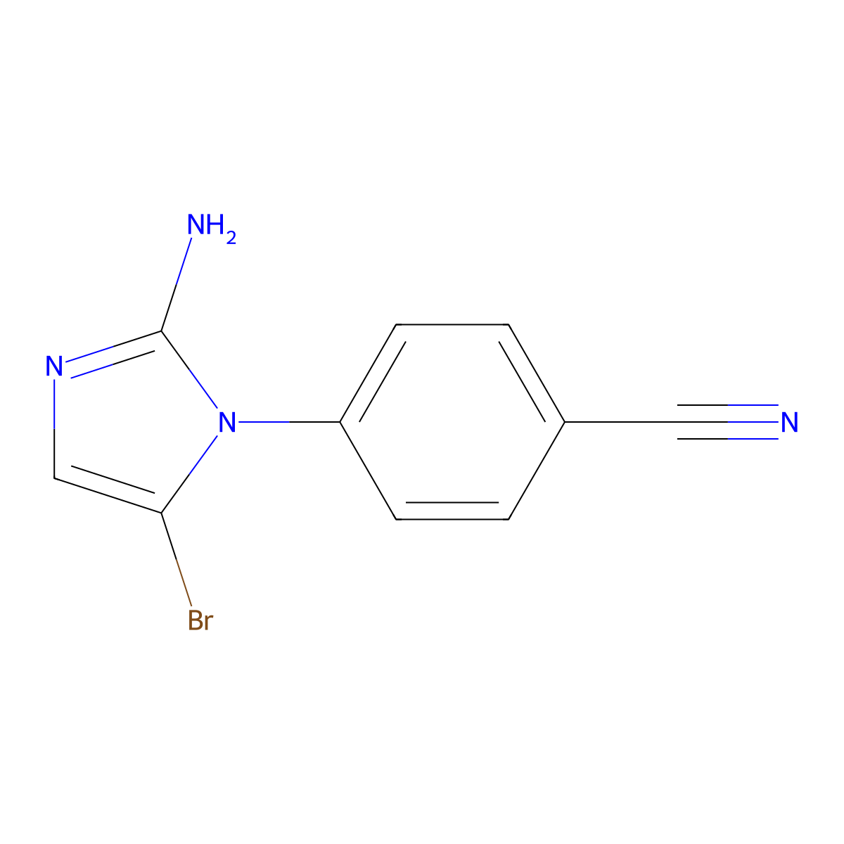 4-(2-amino-5-bromo-1H-imidazol-1-yl)benzonitrile molecular structure, CAS 2294946-83-9