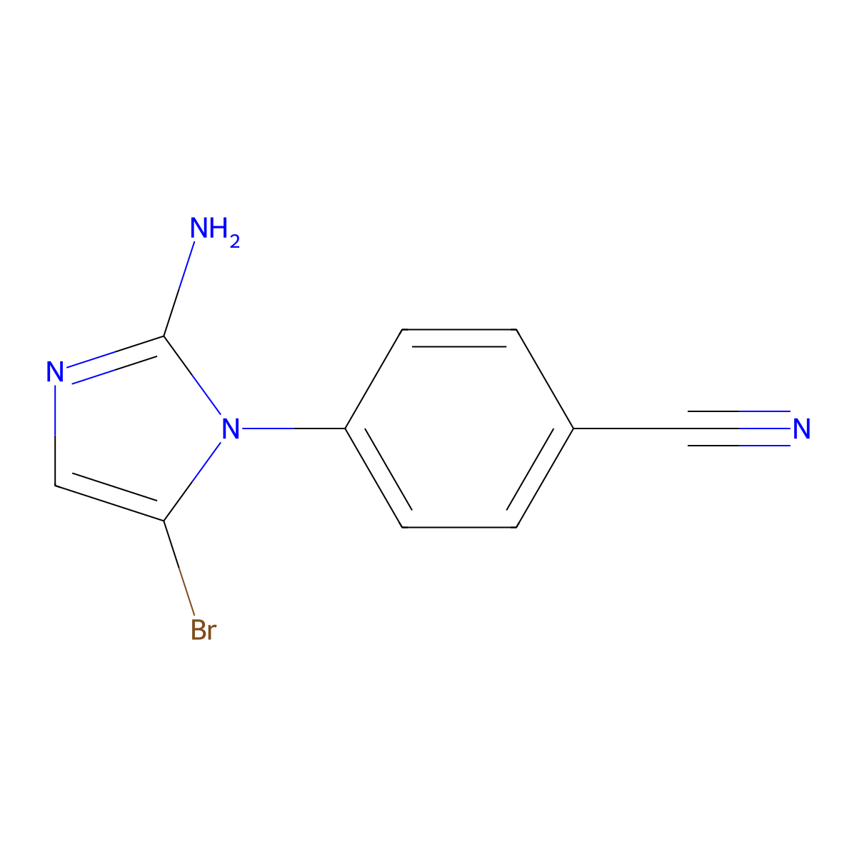 4-(2-amino-5-bromo-1H-imidazol-1-yl)benzonitrile molecular structure, CAS 2294946-83-9