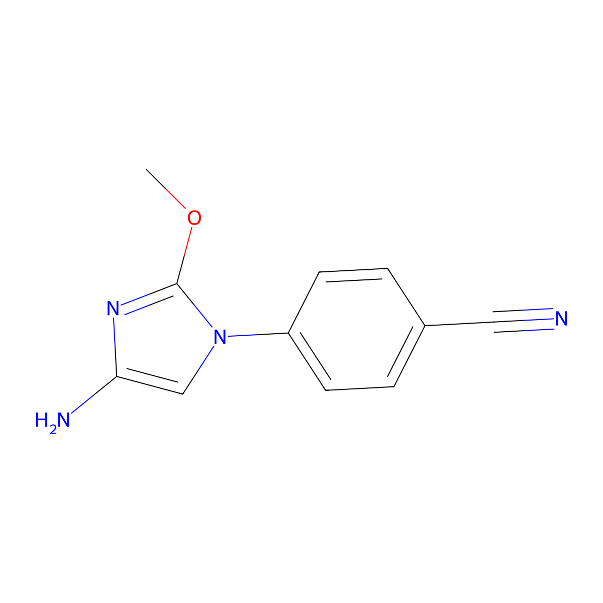 4-(4-amino-2-methoxy-1H-imidazol-1-yl)benzonitrile molecular structure, CAS 2294946-85-1