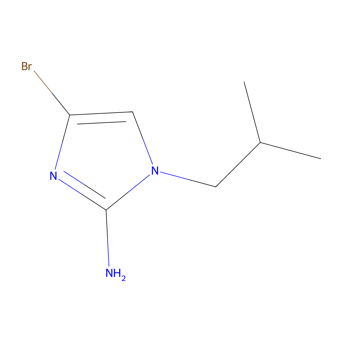 4-bromo-1-isobutyl-1H-imidazol-2-amine molecular structure, CAS 2294946-87-3