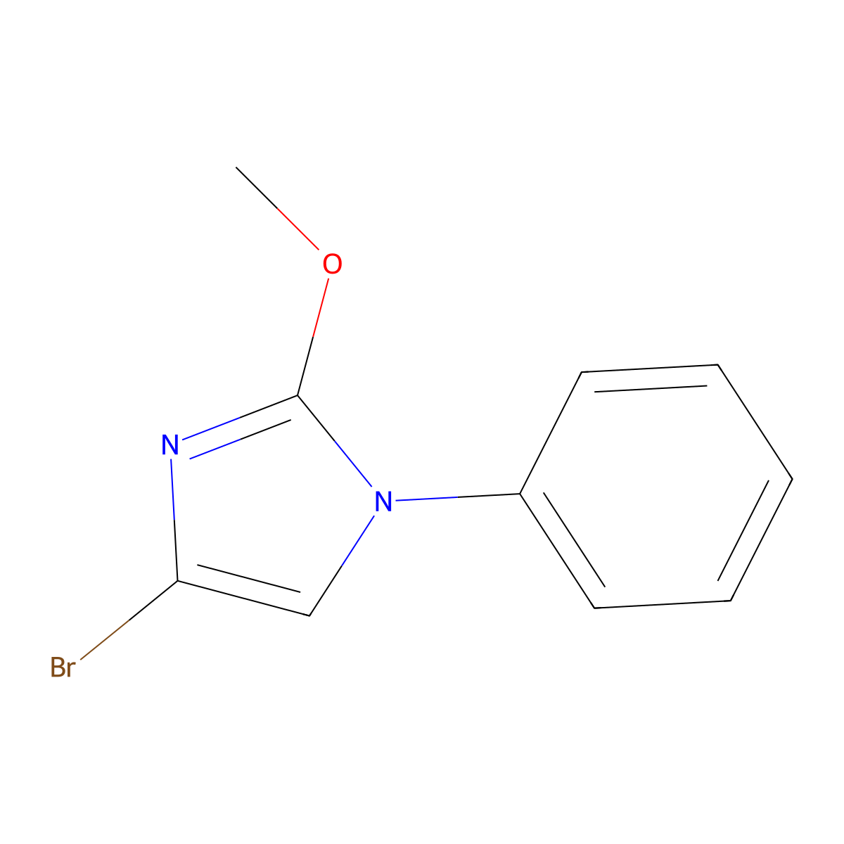4-bromo-2-methoxy-1-phenyl-1H-imidazole molecular structure, CAS 2294946-88-4