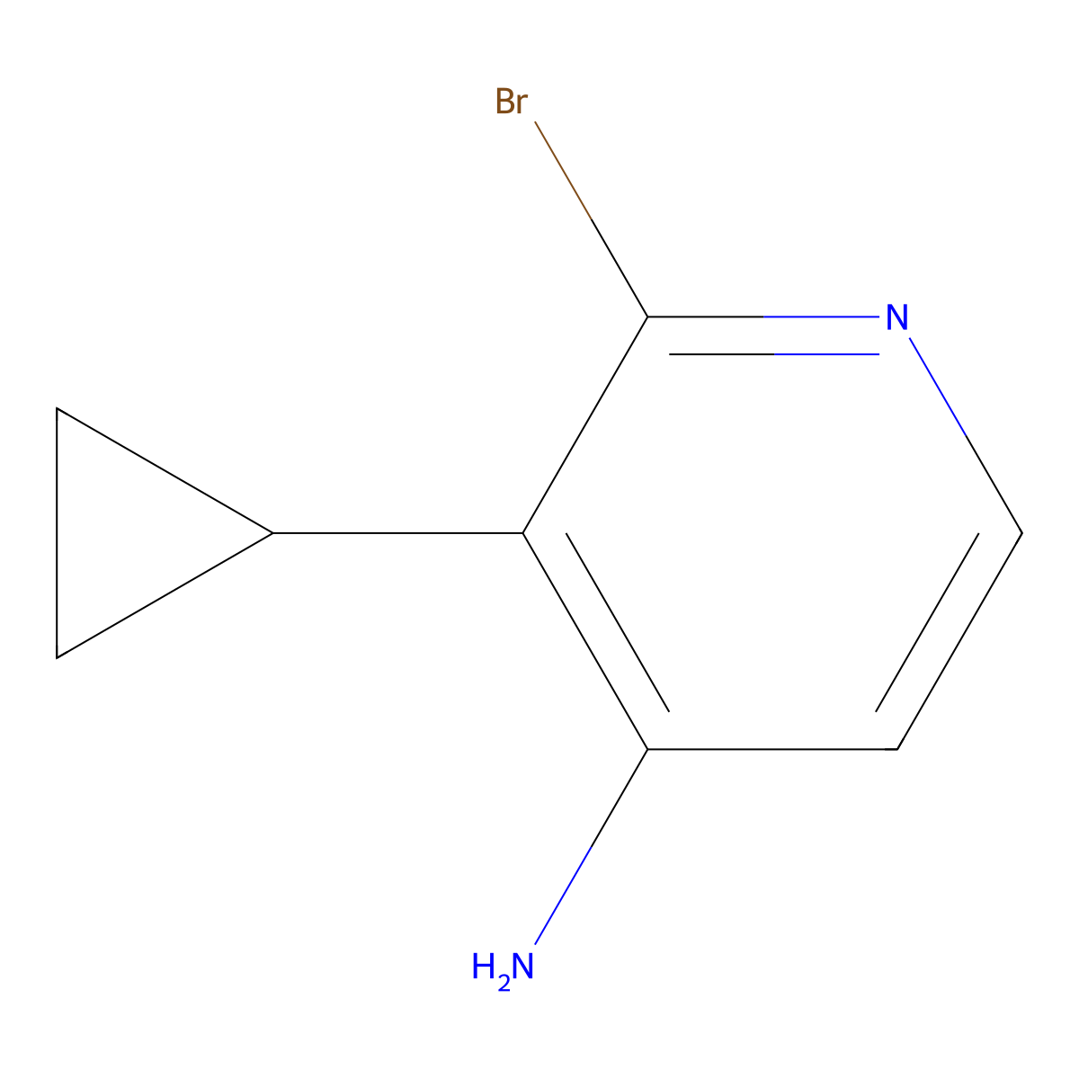 2-Bromo-3-cyclopropylpyridin-4-amine molecular structure, CAS 2294946-89-5