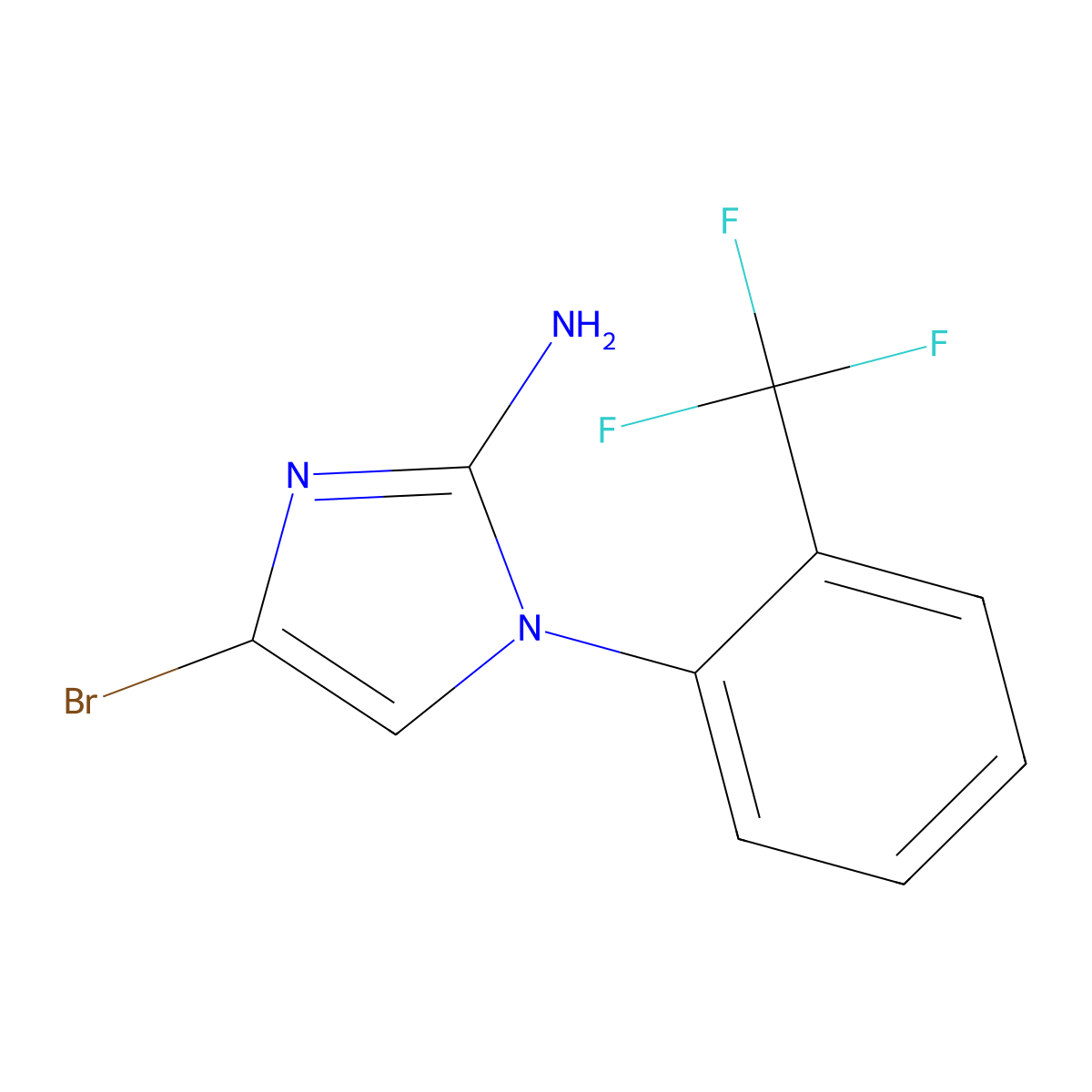 4-bromo-1-(2-(trifluoromethyl)phenyl)-1H-imidazol-2-amine molecular structure, CAS 2294946-90-8