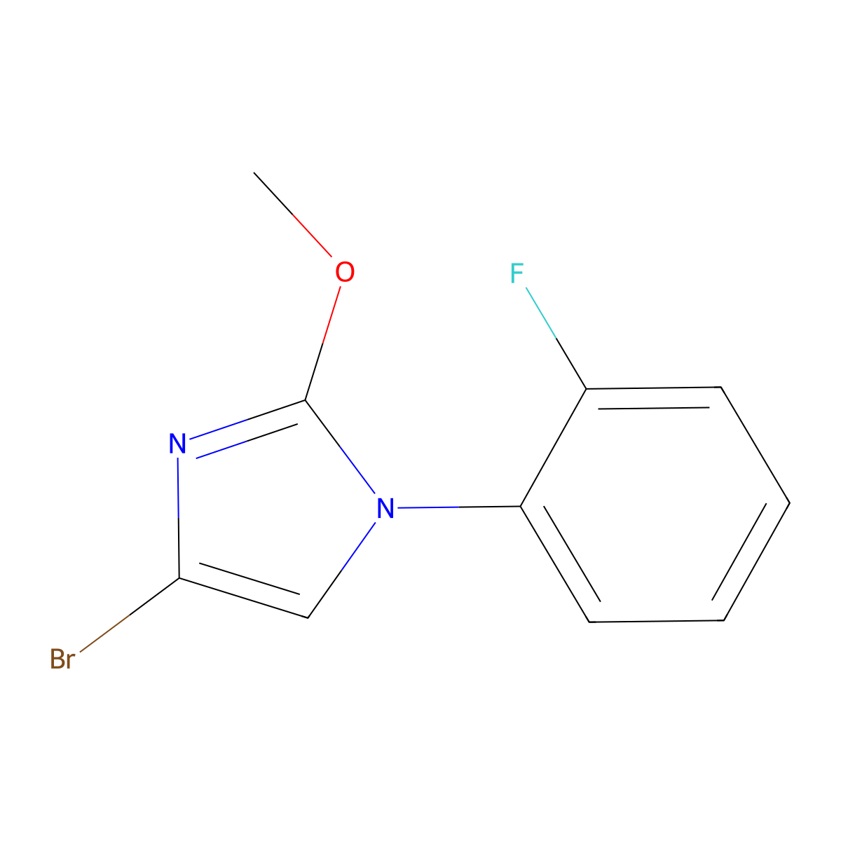 4-bromo-1-(2-fluorophenyl)-2-methoxy-1H-imidazole molecular structure, CAS 2294946-93-1
