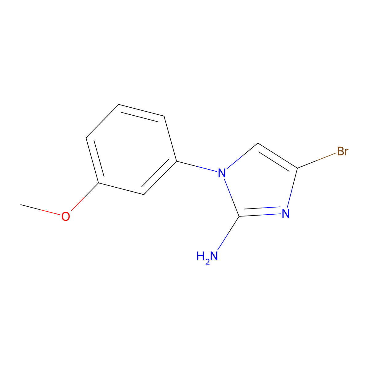 4-bromo-1-(3-methoxyphenyl)-1H-imidazol-2-amine molecular structure, CAS 2294946-94-2