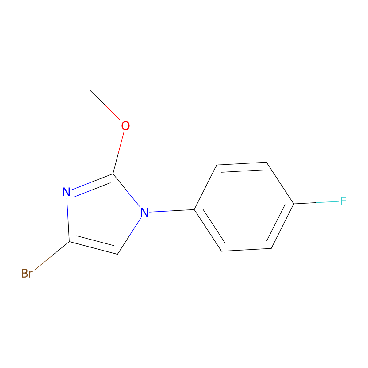 4-bromo-1-(4-fluorophenyl)-2-methoxy-1H-imidazole molecular structure, CAS 2294946-99-7