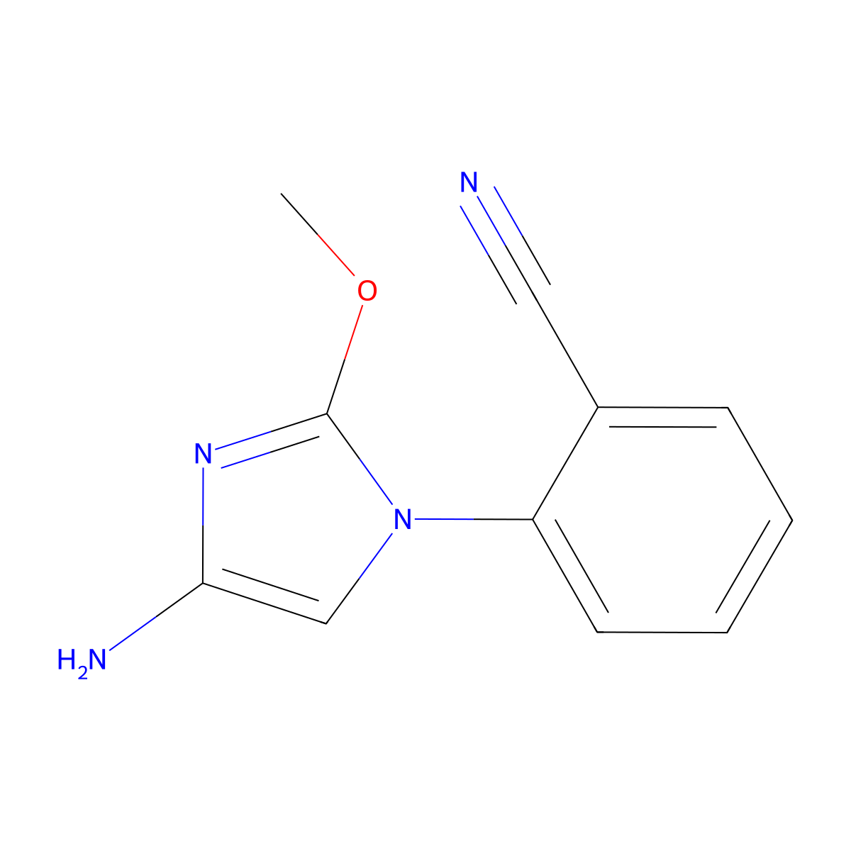 2-(4-amino-2-methoxy-1H-imidazol-1-yl)benzonitrile molecular structure, CAS 2294947-01-4